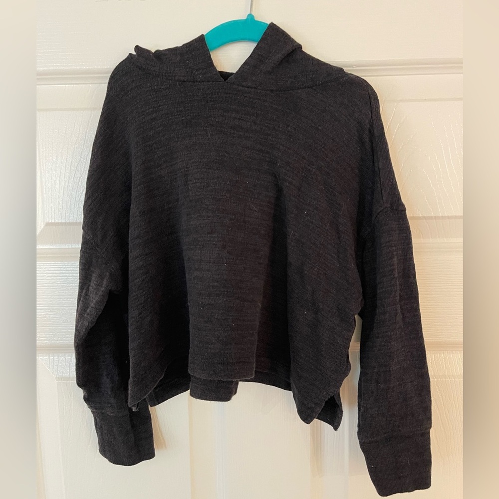 3/10 Old Navy- Cropped Black Hooded Sweater - 5T